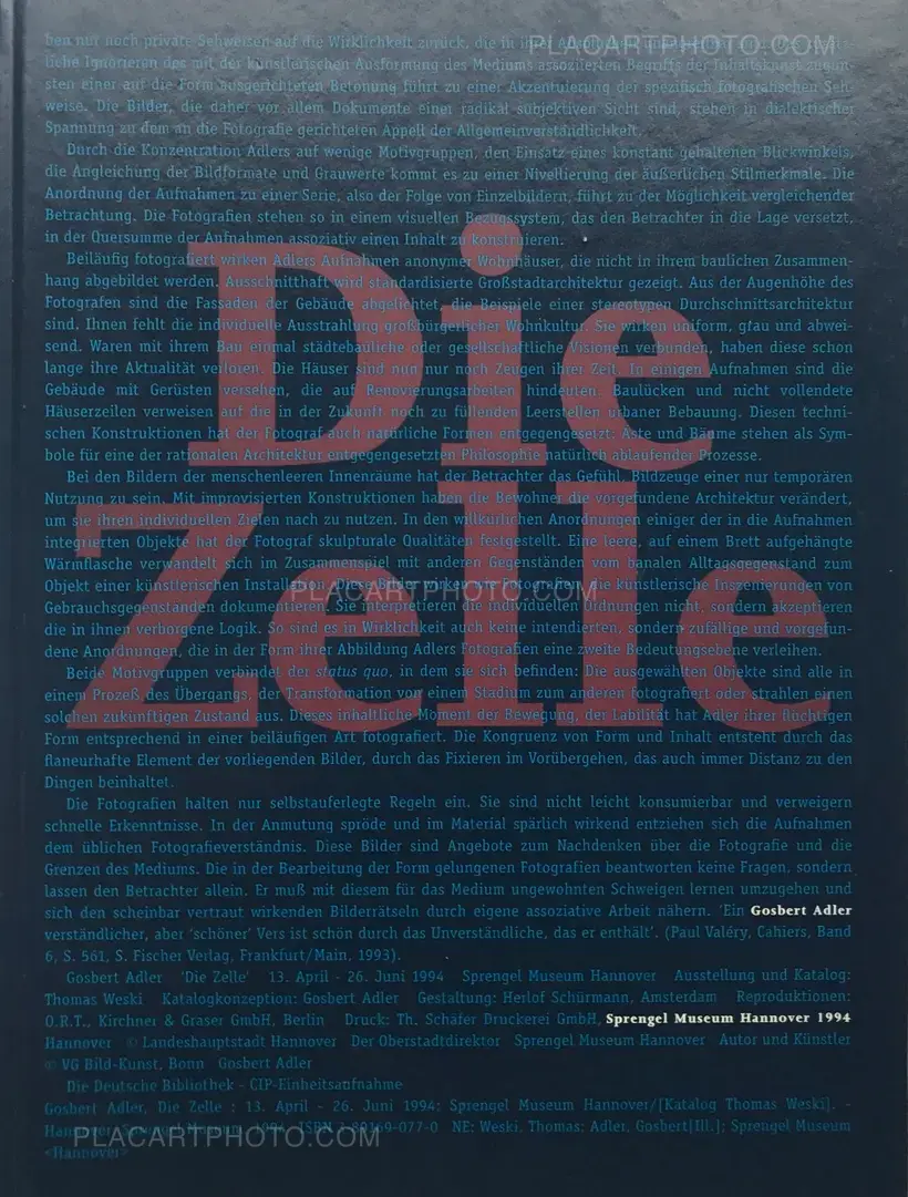 Gosbert Adler – Die Zelle (SIGNED)