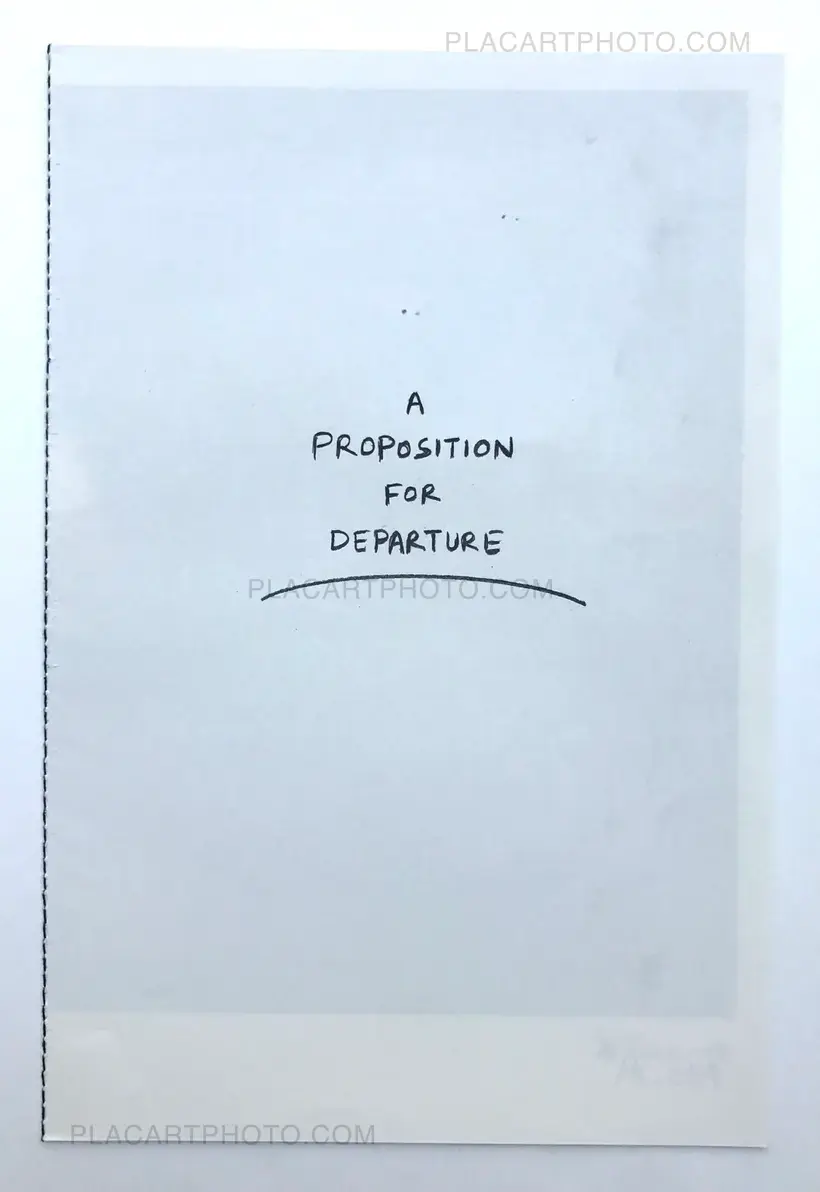 Sohrab Hura – A PROPOSITION FOR DEPARTURE (SIGNED)