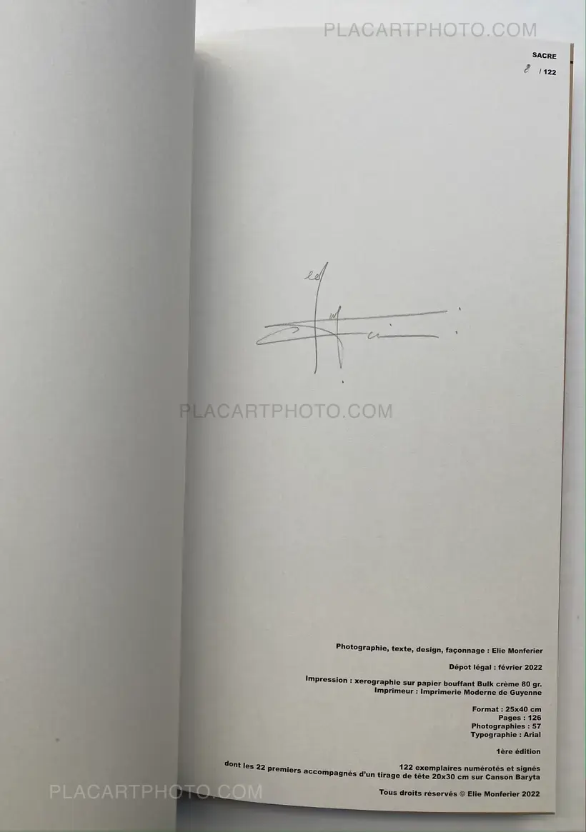 Elie Monferier – SACRE (SPECIAL EDT OF 22 COPIES WITH PRINT)