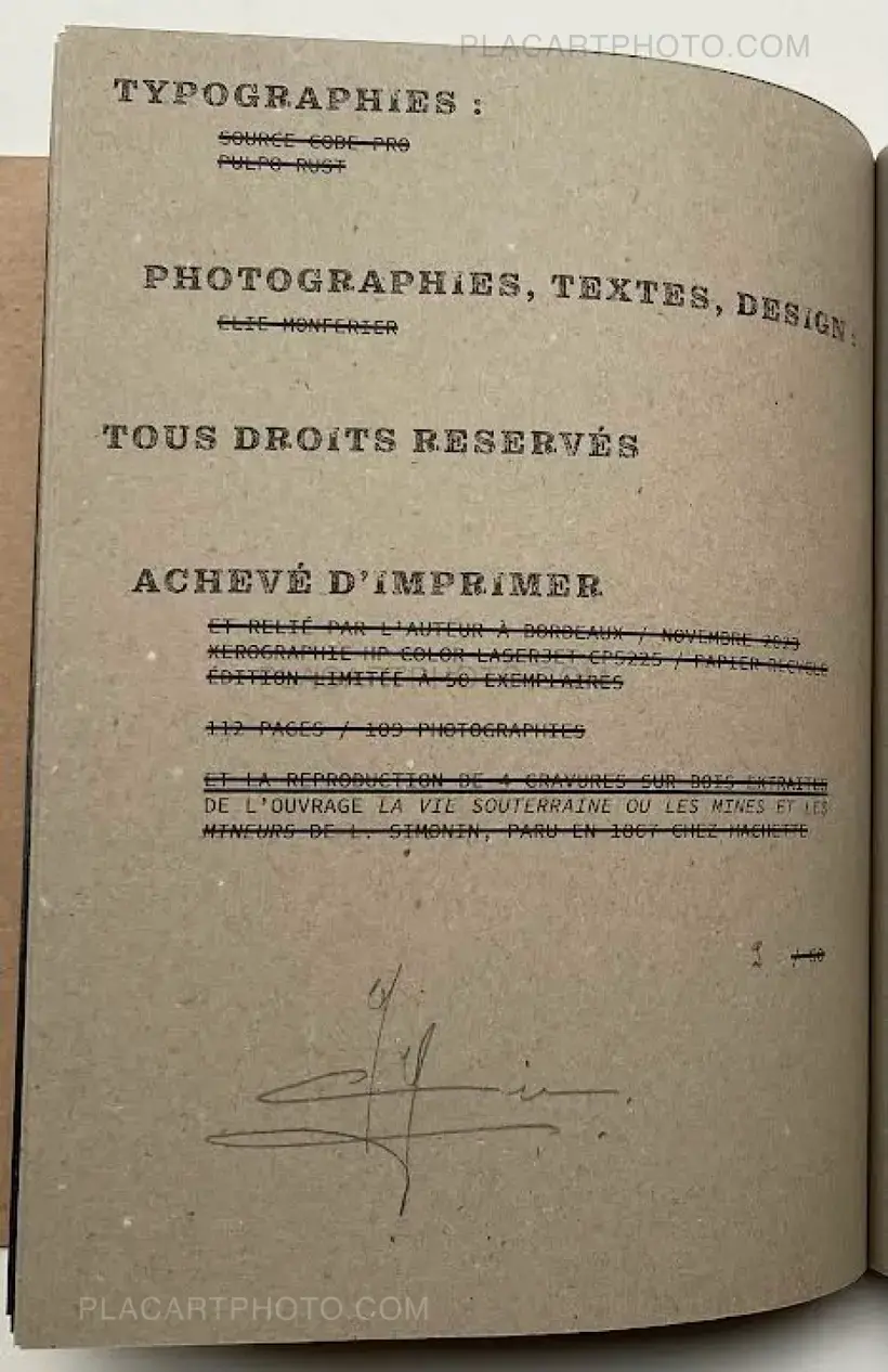 Elie Monferier – Journal des Mines (SIGNED AND NUMBERED, edt of 50)