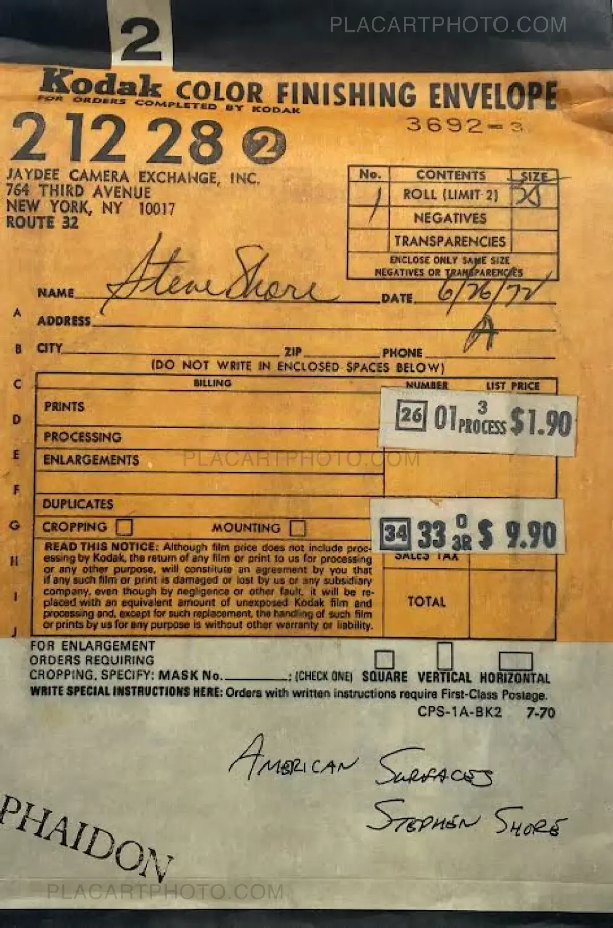 Stephen Shore, American Surfaces (Signed, with Kodak bag), Phaidon