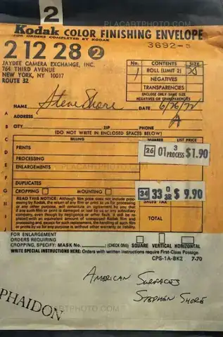 Stephen Shore – American Surfaces (Signed, with Kodak bag)