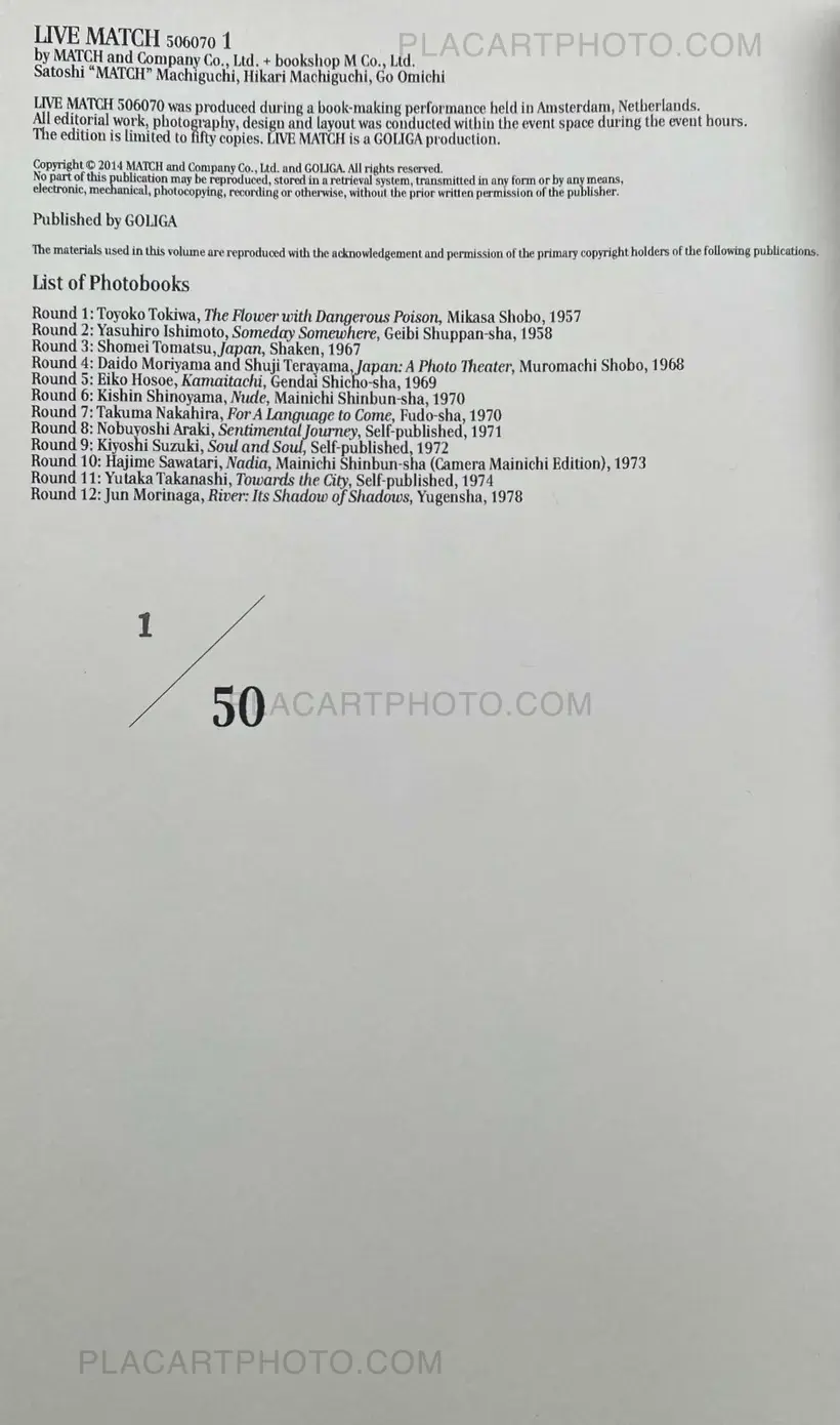 Collective – LIVE MATCH (Complete set of 3, signed and numbered of only 50)