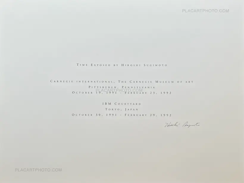 Hiroshi Sugimoto – TIME EXPOSED (SIGNED)