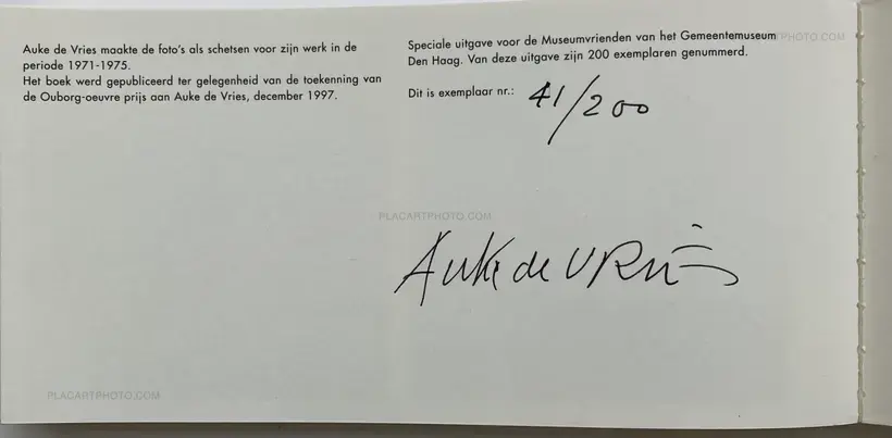 Auke de Vries – AUKE DE VRIE'S FOTOS (SIGNED AND NUMBERED, LTD EDT)
